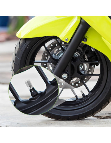 20 Tapones de Válvula de Neumático Dirvcp Aluminio Plateado