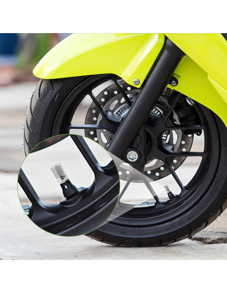 20 Tapones de Válvula de Neumático Dirvcp Aluminio Plateado