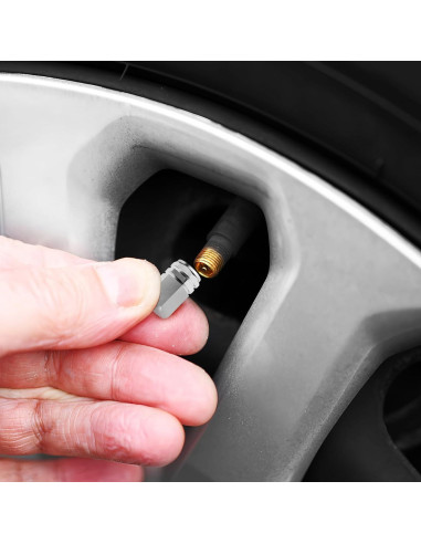 20 Tapones de Válvula de Neumático Dirvcp Aluminio Plateado