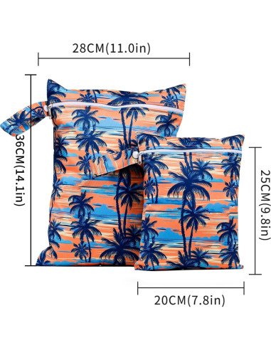 Bolsas Húmedas Impermeables Reutilizables 2 Pcs Árbol de Coco