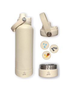 Botella de Agua Aislada Genérico 0.95L con Cuenco para Mascotas