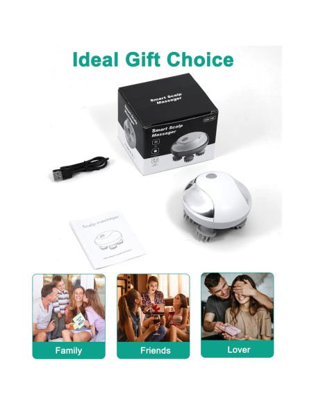 Masajeador Eléctrico de Cuero Cabelludo ORIA Plata, 4 Garras