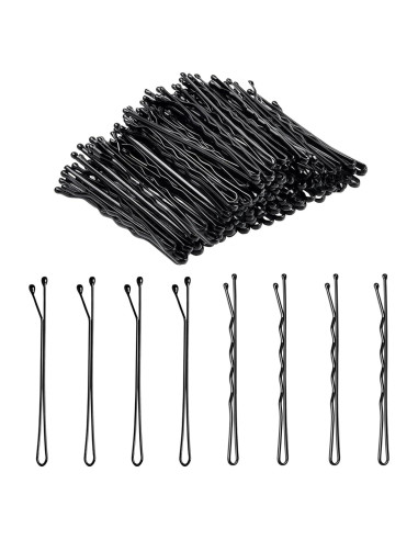 100 Pasadores Negros DTDNZKN 55 mm para Todo Tipo de Cabello