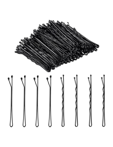 100 Pasadores Negros DTDNZKN 55 mm para Todo Tipo de Cabello