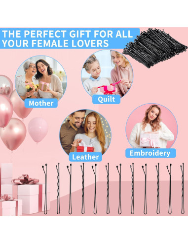 100 Pasadores Negros DTDNZKN 55 mm para Todo Tipo de Cabello