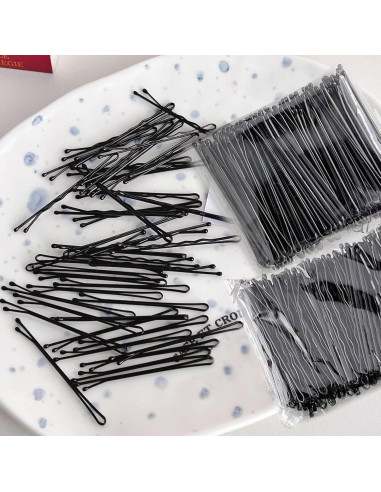 100 Pasadores Negros DTDNZKN 55 mm para Todo Tipo de Cabello