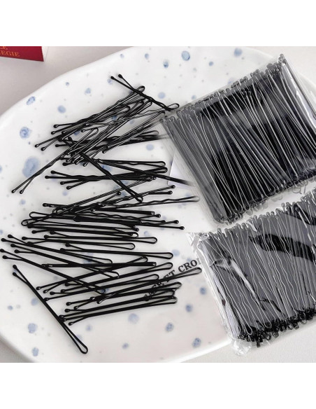 100 Pasadores Negros DTDNZKN 55 mm para Todo Tipo de Cabello