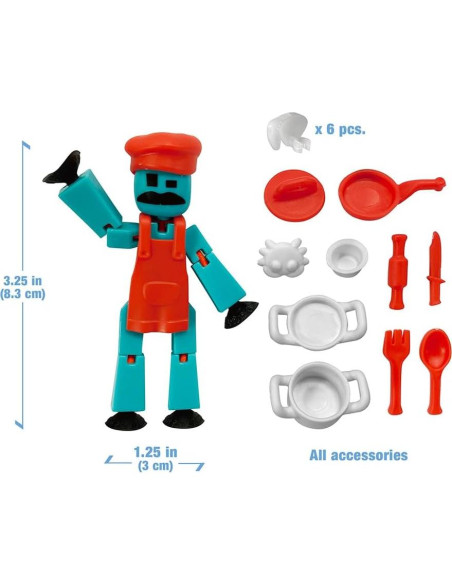 Paquete de Acción Stikbot Chef Zing - 2 Figuras y Accesorios