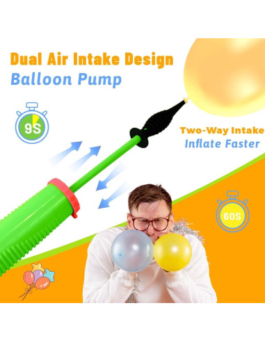 Bomba de Globo Manual Doble Acción ZHUYING DaQiTong Rosa