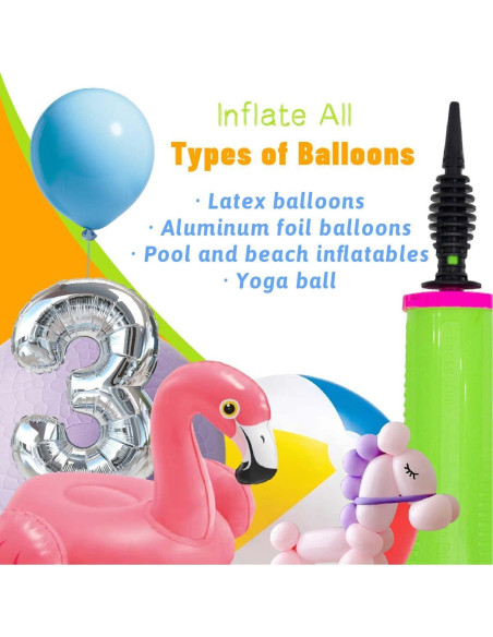 Bomba de Globo Manual Doble Acción ZHUYING DaQiTong Rosa