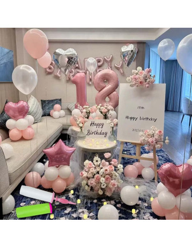 Bomba de Globo Manual Doble Acción ZHUYING DaQiTong Rosa