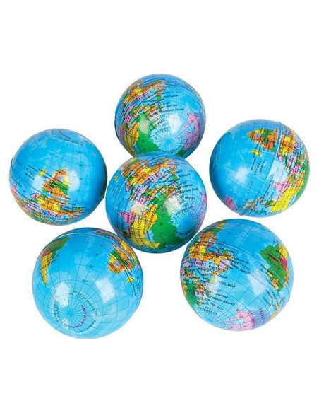 Pelotas de Estrés Globo Terráqueo La Compañía Dreidel - 6 Unidades