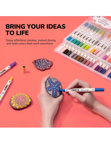 Set de Marcadores Acrílicos Jootle 36 Colores Doble Punta 1-5mm