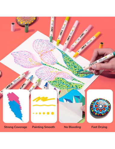 Set de Marcadores Acrílicos Jootle 36 Colores Doble Punta 1-5mm