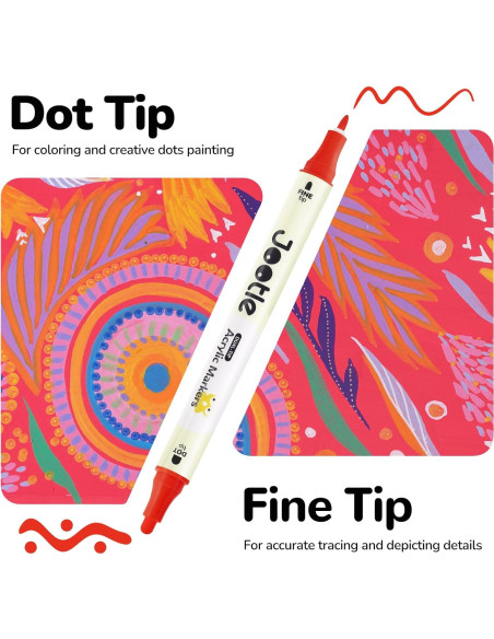 Set de Marcadores Acrílicos Jootle 36 Colores Doble Punta 1-5mm