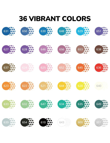 Set de Marcadores Acrílicos Jootle 36 Colores Doble Punta 1-5mm