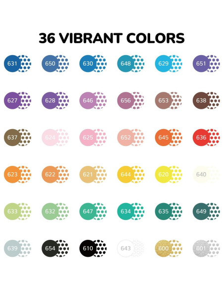 Set de Marcadores Acrílicos Jootle 36 Colores Doble Punta 1-5mm