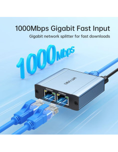 Divisor Ethernet 1 a 2 MT-VIKI RJ45 1000Mbps para 2 Dispositivos 2