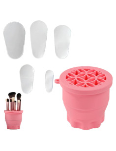 Alfombrilla Limpiadora de Brochas Cbhoktyue Rosa 3 en 1