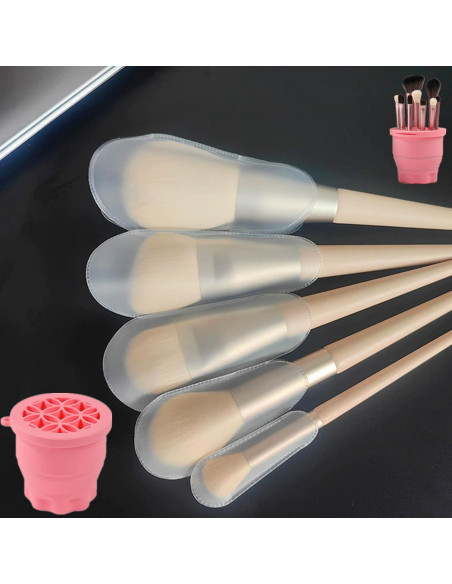 Alfombrilla Limpiadora de Brochas Cbhoktyue Rosa 3 en 1