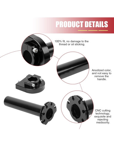 Agarre de Acelerador Motocicleta Nowkont 22 mm CNC Negro