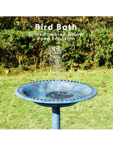 Baño para Pájaros VIVOHOME con Fuente Solar Azul 50.8x50.8 cm