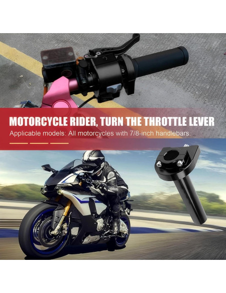 Agarre de Acelerador Motocicleta Nowkont 22 mm CNC Negro