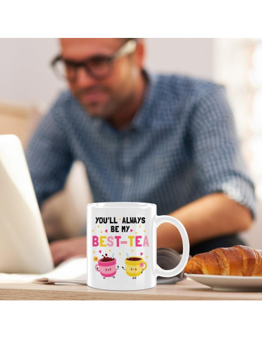 Taza de café cerámica 11oz CFGBFDGH blanca apta microondas