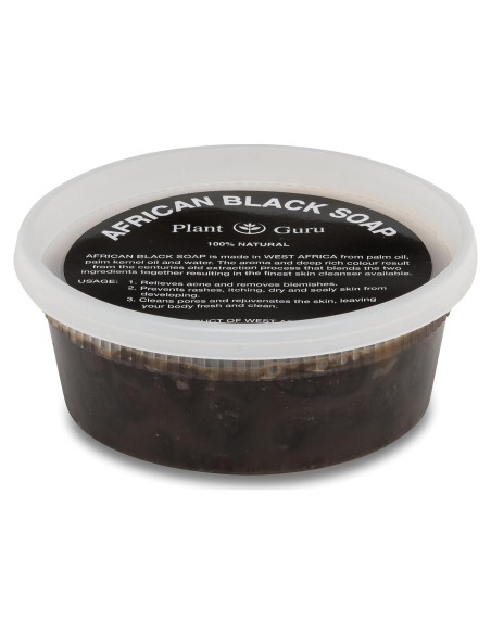 Jabón Negro Africano Plant Guru 227 g - Natural para Piel y Cabello