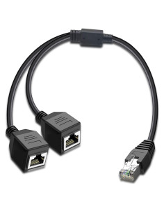 Divisor Ethernet RJ45 1 a 2 ukiism para Cat5/6/7 - Negro