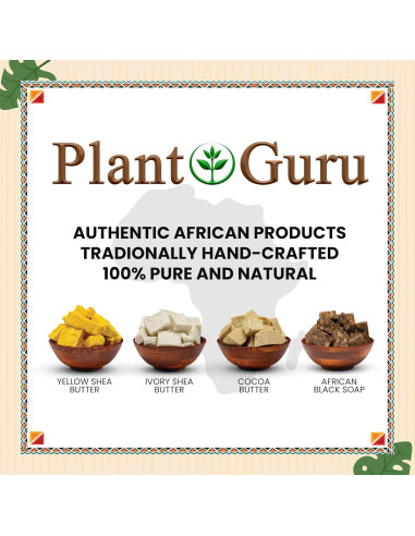 Jabón Negro Africano Plant Guru 227 g - Natural para Piel y Cabello