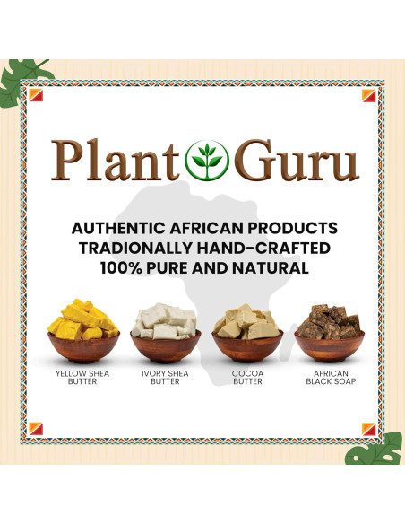 Jabón Negro Africano Plant Guru 227 g - Natural para Piel y Cabello