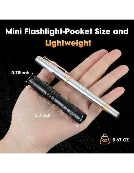 5 Linternas LED de Bolígrafos Cussity, Portátiles y Resistentes