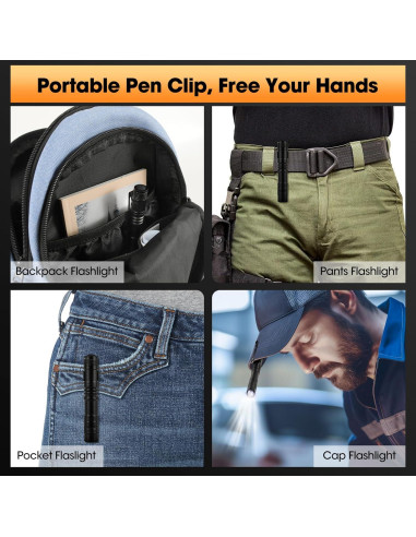 5 Linternas LED de Bolígrafos Cussity, Portátiles y Resistentes