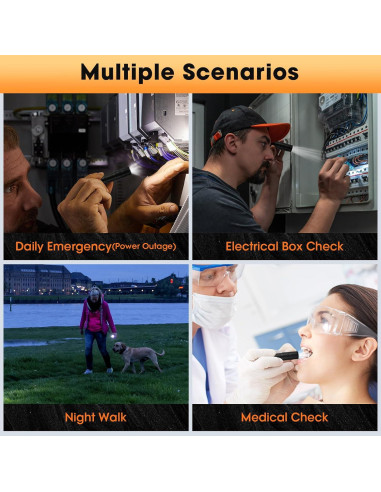 5 Linternas LED de Bolígrafos Cussity, Portátiles y Resistentes