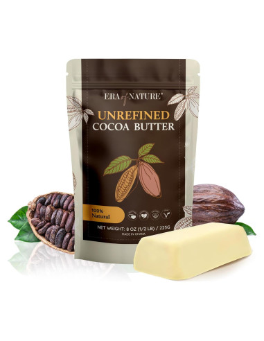 Manteca de Cacao Cruda Era of Nature 226.8g - Hidratación Piel y Cabello