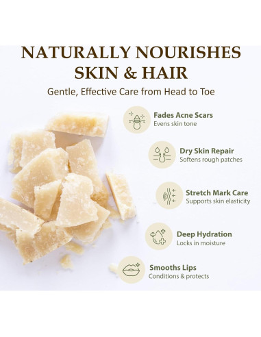 Manteca de Cacao Cruda Era of Nature 226.8g - Hidratación Piel y Cabello