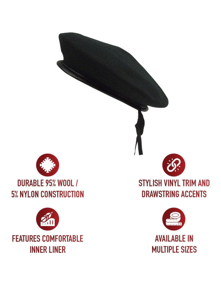 Boina de Lana Rothco para Hombre - Modelo Montgomery - Negro