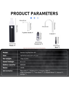 Máquina de Niebla Portátil Gennov Recargable 0.41kg Negro 2