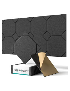 Paneles Acústicos Autoadhesivos 12 Unidades 30x30cm Negro