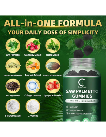 Suplemento GPGP Saw Palmetto 60 Gomas - Salud Próstata y Cabello