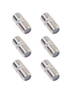 Conectores Coaxiales F-Type QDiShi 6 Pcs Chapados en Plata