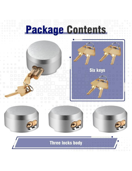 Paquete de 3 Candados de Disco 3 BUZZLETT 7.3 cm Alta Resistencia