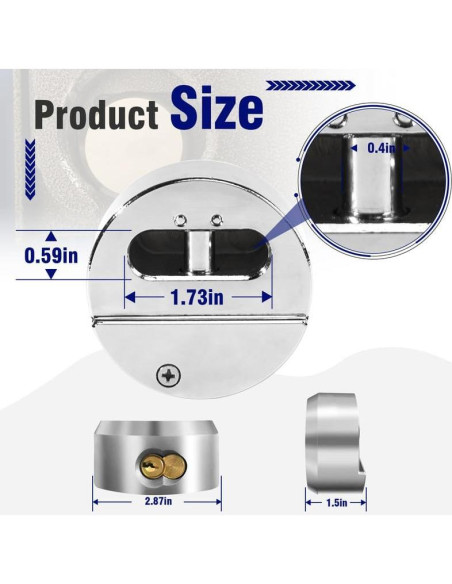 Paquete de 3 Candados de Disco 3 BUZZLETT 7.3 cm Alta Resistencia