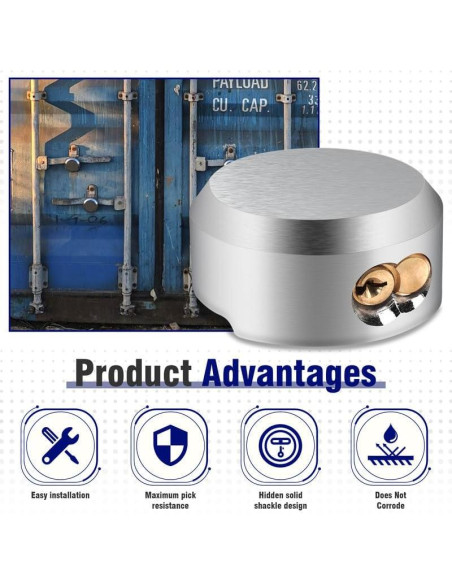 Paquete de 3 Candados de Disco 3 BUZZLETT 7.3 cm Alta Resistencia