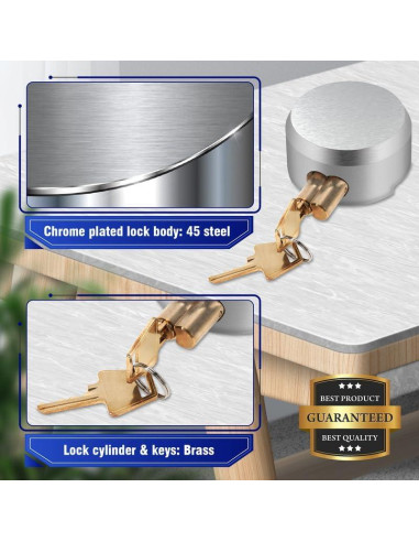 Paquete de 3 Candados de Disco 3 BUZZLETT 7.3 cm Alta Resistencia