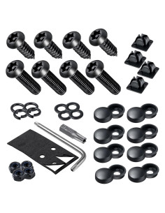 Kit de Tornillos Antirrobo Hoewina para Placas de Matrícula 8PCS