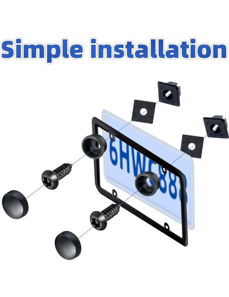 Kit de Tornillos Antirrobo Hoewina para Placas de Matrícula 8PCS