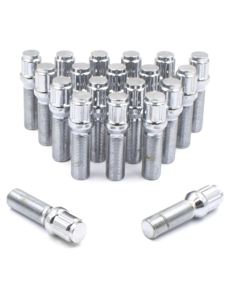 Juego de 20 Tornillos de Rueda M12x1.5 Cromo 24mm con Llave