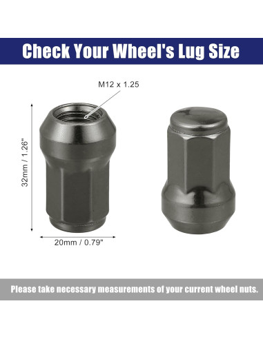 Tuercas de Rueda ACROPIX M12x1.25 Cónicas Titanio - 20 Piezas